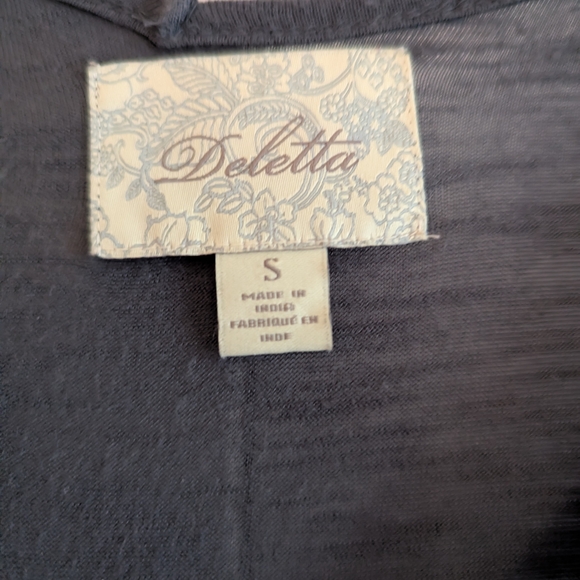 Embroidered Sparkly Gray Anthropologie Top - Picture 3 of 8